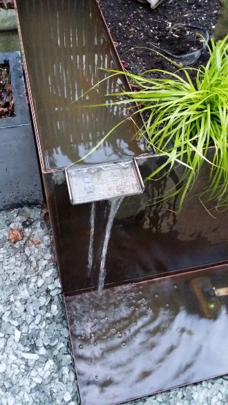 Fontaine - bac corten sur 2 niveaux