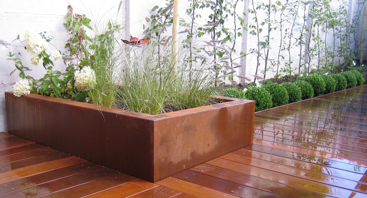 Jardinière Bering acier corten 148x98x35cm