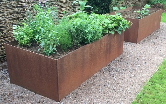 Potager corten 8mm sans fond 200x95cm